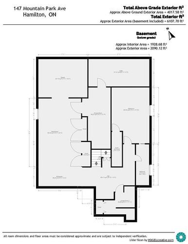 Basement Floor Plan - 147 Mountain Park Avenue, Hamilton, ON - Other