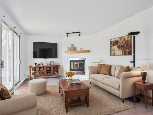 Salon - 3-925 Rue Oscar-Benoît, Montréal (Rivière-Des-Prairies/Pointe-Aux-Trembles), QC - Indoor Photo Showing Living Room With Fireplace