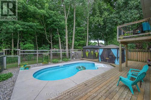 15 Hummingbird Lane, St. Thomas, ON - Outdoor With In Ground Pool With Deck Patio Veranda