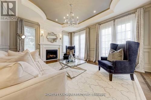 21 Hammok Crescent, Markham, ON - Indoor Photo Showing Living Room With Fireplace