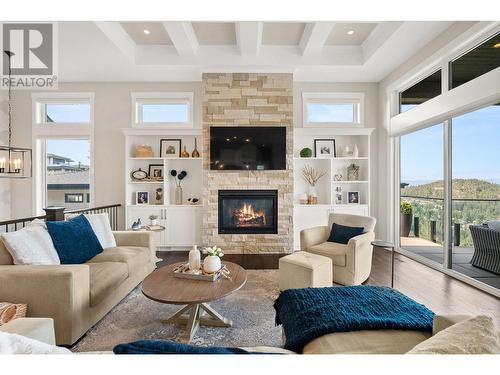 1535 Rocky Point Drive, Kelowna, BC - Indoor Photo Showing Living Room With Fireplace