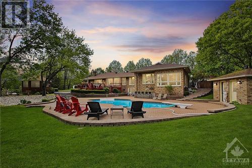 Very tranquil at night. - 105 Locharron Crescent, Ottawa, ON - Outdoor With In Ground Pool With Backyard