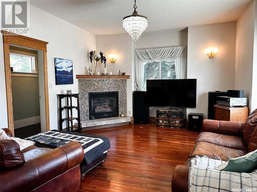 1411 105Th Street, North Battleford, SK - Indoor Photo Showing Living Room With Fireplace