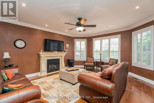 3852 Rosanna Drive, Mississauga (Churchill Meadows), ON - Indoor Photo Showing Living Room With Fireplace