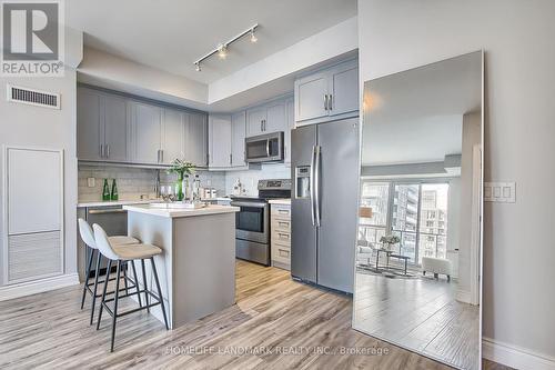 3810 - 10 Park Lawn Road, Toronto (Mimico), ON - Indoor Photo Showing Kitchen With Stainless Steel Kitchen With Upgraded Kitchen