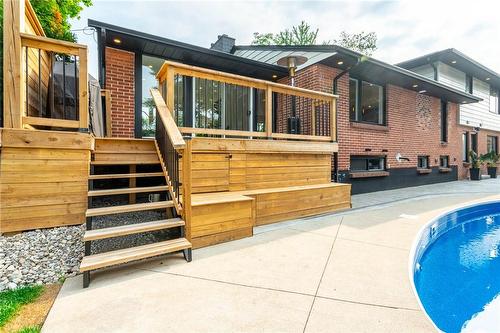 675 Scenic Drive, Hamilton, ON - Outdoor With In Ground Pool With Deck Patio Veranda