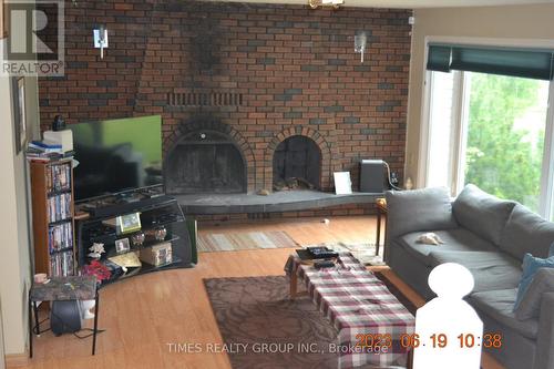 5905 West Boundary Road, Barrhead, AB - Indoor Photo Showing Living Room With Fireplace