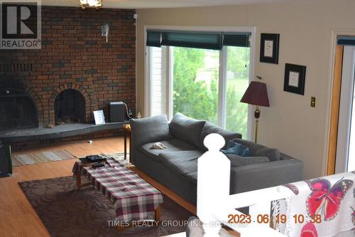 5905 West Boundary Road, Barrhead, AB - Indoor Photo Showing Living Room With Fireplace