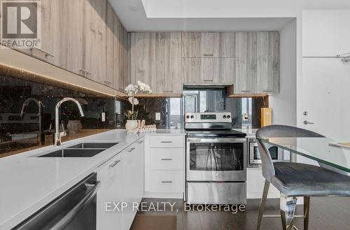 806 - 180 Veterans Drive, Brampton, ON - Indoor Photo Showing Kitchen With Double Sink