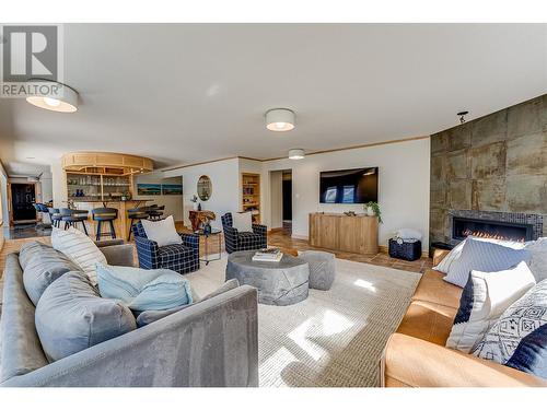 8349 Okanagan Landing Road, Vernon, BC - Indoor Photo Showing Living Room With Fireplace