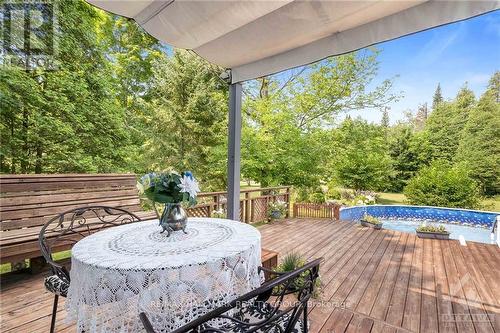 3838 Kenyon Dam Road, North Glengarry, ON - Outdoor With Above Ground Pool With Deck Patio Veranda