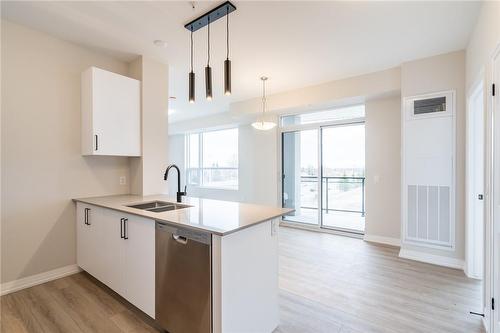 120 Springvalley Crescent|Unit #302, Hamilton, ON - Indoor Photo Showing Kitchen With Double Sink