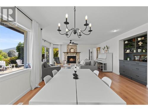 421 21 Street Se, Salmon Arm, BC - Indoor Photo Showing Dining Room With Fireplace