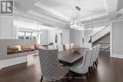 1649 Birchwood Drive, Mississauga, ON - Indoor Photo Showing Dining Room With Fireplace