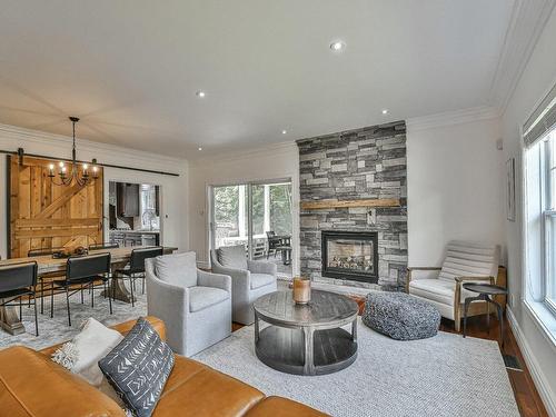 Salon - 78 Rue Du Sommet, Morin-Heights, QC - Indoor Photo Showing Living Room With Fireplace