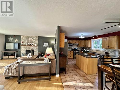 6374 Dawson Road, Prince George, BC - Indoor Photo Showing Living Room With Fireplace