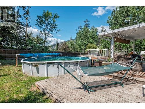 9486 Angus Drive, Coldstream, BC - Outdoor With Above Ground Pool With Deck Patio Veranda With Backyard