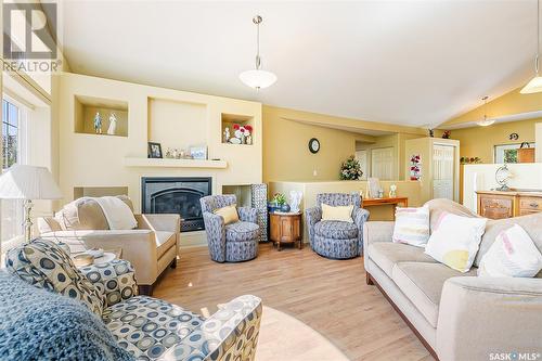 142 Lakeshore Drive, Kannata Valley, SK - Indoor Photo Showing Living Room With Fireplace