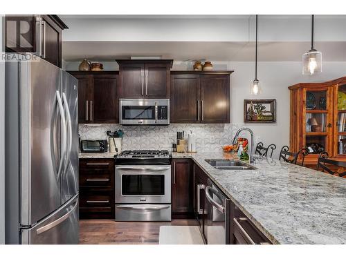 1170 Brant Avenue Unit# 12, Kelowna, BC - Indoor Photo Showing Kitchen With Stainless Steel Kitchen With Double Sink With Upgraded Kitchen