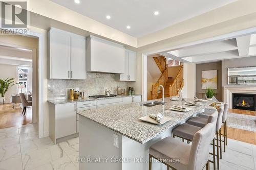 10 Becky Cheung Court, Toronto (Newtonbrook East), ON - Indoor Photo Showing Kitchen With Fireplace