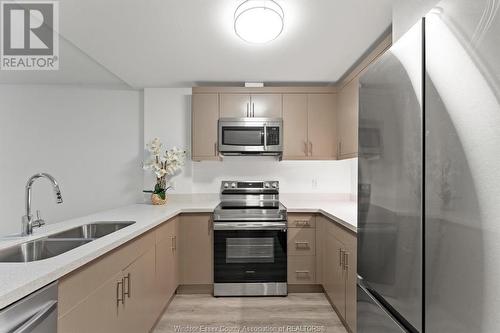 1489 Banwell Unit# 319, Windsor, ON - Indoor Photo Showing Kitchen With Double Sink