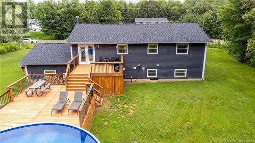 107 Camber Drive, Hanwell, NB - Outdoor With Above Ground Pool With Deck Patio Veranda With Exterior