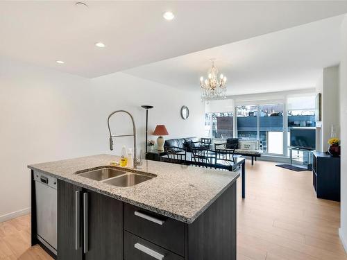 N607-707 Courtney St, Victoria, BC - Indoor Photo Showing Kitchen With Double Sink