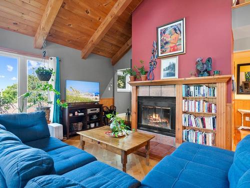 Living room - 5 Rue St-Jude, Lac-Brome, QC - Indoor Photo Showing Living Room With Fireplace