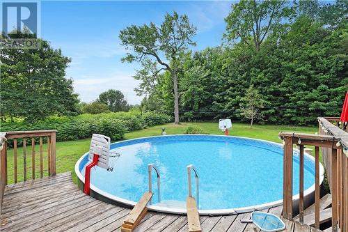 121 Pheasant Run, Calabogie, ON - Outdoor With Above Ground Pool With Deck Patio Veranda With Backyard