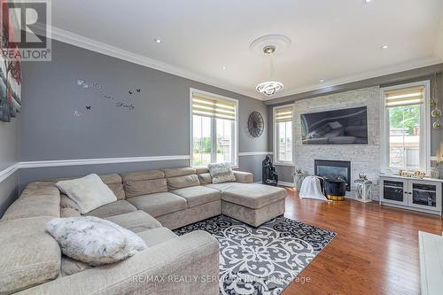 2 Poppy Hills Road, Brampton (Bram East), ON - Indoor Photo Showing Living Room With Fireplace