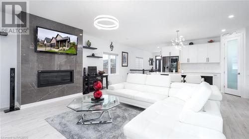 180 Eccles Avenue, Durham, ON - Indoor Photo Showing Living Room With Fireplace