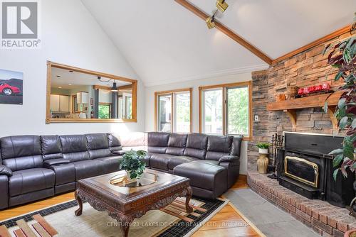 40 Ridge Avenue, Ramara (Brechin), ON - Indoor Photo Showing Living Room With Fireplace