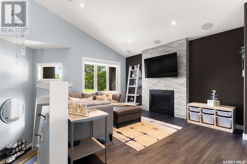 3601 Parliament Avenue, Regina, SK - Indoor Photo Showing Living Room With Fireplace