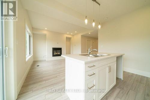 44 Campbell Crescent, Prince Edward County (Picton), ON - Indoor Photo Showing Kitchen With Fireplace With Double Sink