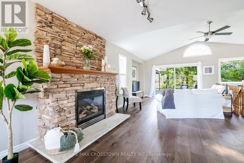 38 Crompton Drive, Barrie (Little Lake), ON - Indoor Photo Showing Living Room With Fireplace