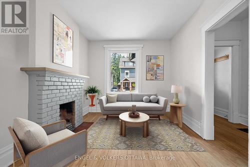 108 Grove Avenue, Ottawa, ON - Indoor Photo Showing Living Room With Fireplace