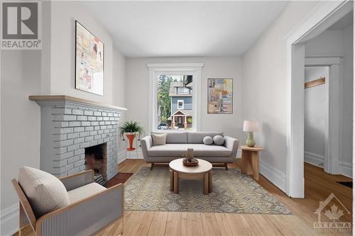 Virtual Staging - 108 Grove Avenue, Ottawa, ON - Indoor Photo Showing Living Room With Fireplace