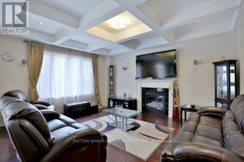 25 Clearfield Drive, Brampton, ON - Indoor Photo Showing Living Room With Fireplace