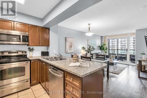 2003 - 335 Rathburn Road W, Mississauga (City Centre), ON - Indoor Photo Showing Kitchen With Stainless Steel Kitchen With Double Sink