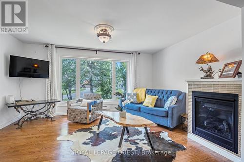 8 South Island Trail, Ramara (Brechin), ON - Indoor Photo Showing Living Room With Fireplace