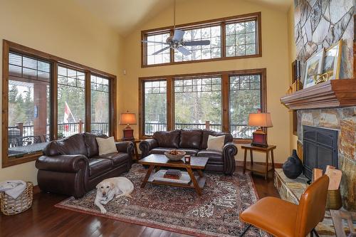 6308 Ash Road, Wasa, BC - Indoor Photo Showing Living Room With Fireplace