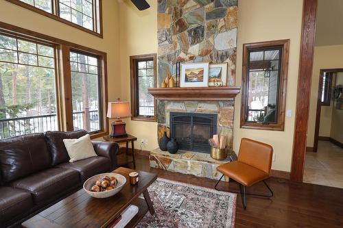 6308 Ash Road, Wasa, BC - Indoor Photo Showing Living Room With Fireplace