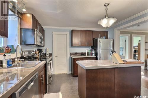 328 Stevens Avenue, Birch Hills, SK - Indoor Photo Showing Kitchen With Stainless Steel Kitchen With Double Sink