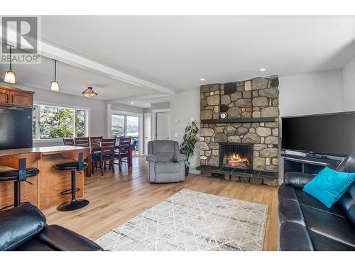 7005 Longacre Drive, Vernon, BC - Indoor Photo Showing Living Room With Fireplace