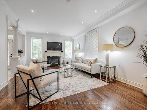 16 Preakness Dr, Toronto, ON - Indoor Photo Showing Living Room With Fireplace