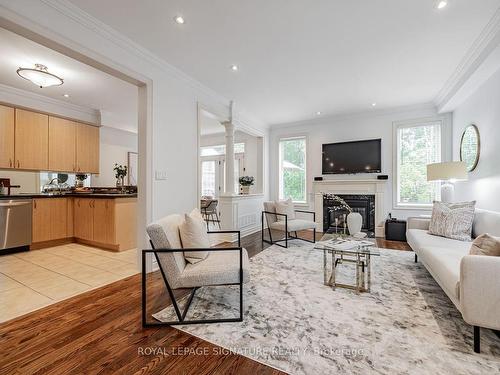 16 Preakness Dr, Toronto, ON - Indoor Photo Showing Living Room With Fireplace