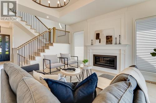 4956 Bucktail Lane, Kelowna, BC - Indoor Photo Showing Living Room With Fireplace