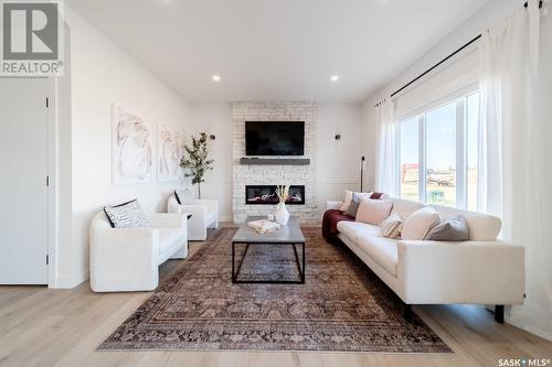 151 Doran Way, Saskatoon, SK - Indoor Photo Showing Living Room With Fireplace