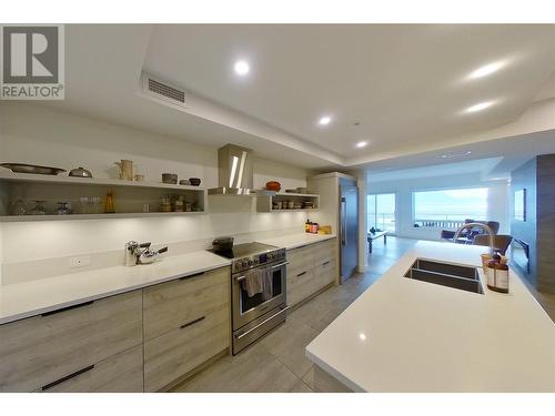 131 Harbourfront Drive Ne Unit# 402, Salmon Arm, BC - Indoor Photo Showing Kitchen With Double Sink