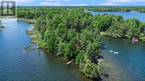 Aerial - swim dock on the right and sand bottom at the point - 246 Mcnally'S Lane, Westport, ON - Outdoor With Body Of Water With View